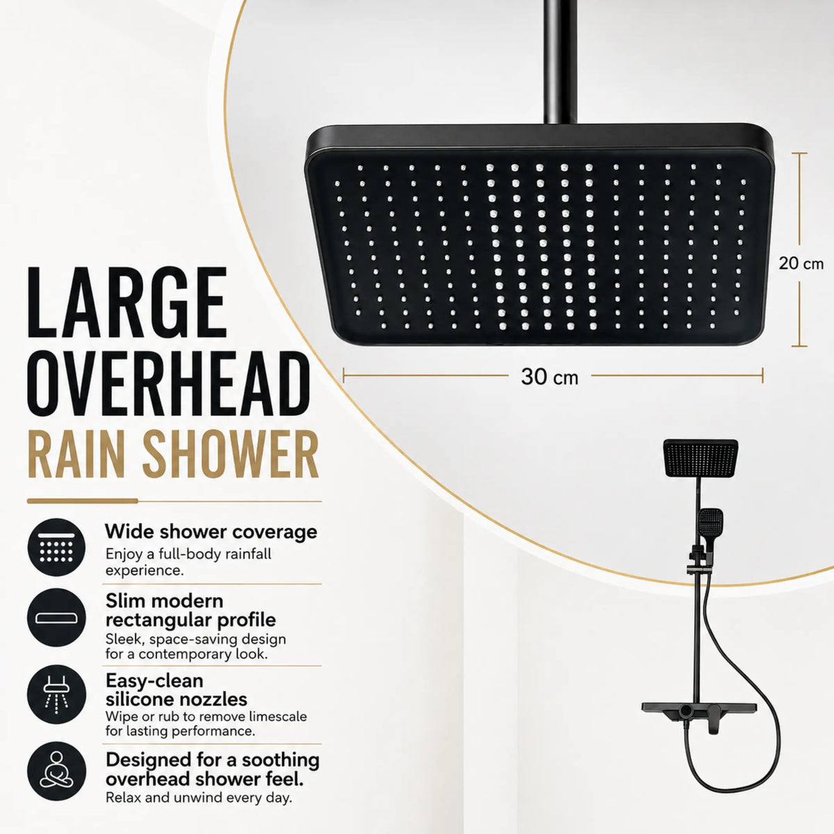 Smart Shower Panel Set, Triple Flow Functions, Wall-Mount Chrome Finish | 5-Year Warranty | Mixer with Hot & Cold Dual Knob, Adjustable Height Shower Panel (Brushed Gunmetal) Novera Global