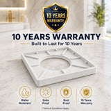 Novera Global Ceramic Square Tile Insert Floor | Invisible Bathroom Drain Jali | 10-Year Warranty | odor blocker drain | Rust & Fade Proof Floor Waste Drain for Shower, Kitchen & Balcony (White) Novera Global