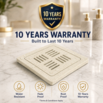 Novera Global Ceramic Square Slotted Floor Drain for Bathroom | Premium Drain Jali | 10-Year Warranty | Rust & Fade Proof Waste Water Drain Cover for Shower Area, Kitchen, Balcony & Wet Rooms (Marble)