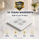 Premium White Ceramic Floor Drain with 10-Year Warranty – Luxury Bathroom Drain Cover