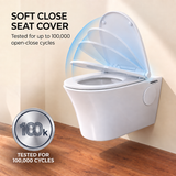Novera Global Ceramic Wall Hung Toilet | Rimless Washdown Flushing | 15 Years Warranty | P-Trap Compatible Ceramic Western Commode with Soft-Close Seat Cover | 300 KG Load Tested | Glossy White