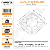 Novera Global Ceramic Square Tile Insert Floor | Invisible Bathroom Drain Jali | 10-Year Warranty | odor blocker drain | Rust & Fade Proof Floor Waste Drain for Shower, Kitchen & Balcony (Black) Novera Global