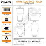 Technical Drawing of Gold One Piece Western Commode