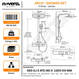 Rain Shower Set for Bathroom –3-in-1 Function Panel Overhead Rain & Hand Shower, Waterfall Spout | Mixer with Hot & Cold Dual Knob, Adjustable Height Shower, Wall-Mounted (Gunmetal Grey) Novera Global