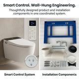 Novera Global Smart Wall Hung Toilet | 4-Way Smart Control Western Commode, Remote & Side Knob Control, Wireless Pad | 5 Year Warranty | Auto Lid, Foot Sensor, Heated Seat, Bidet Wash, Digital Display Novera Global