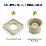 Novera Global Ceramic Square Tile Insert Floor Drain with Anti-Cockroach Trap Cup | Invisible Bathroom Drain Jali | 10-Year Warranty | Rust & Fade Proof Floor Waste Drain for Shower & Balcony (Marble)