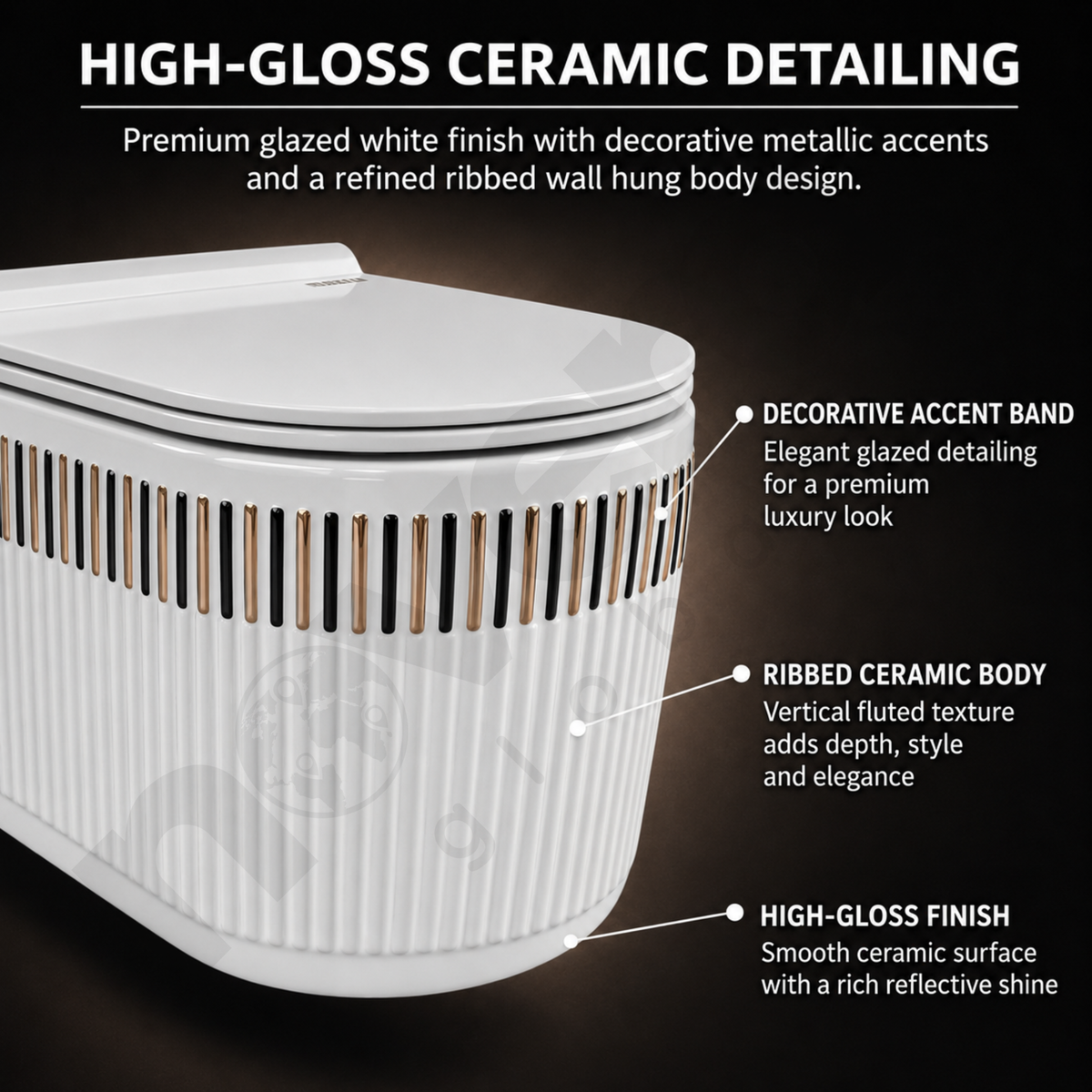 Anti-Bacterial Ceramic Wall Hung Toilet for Enhanced Bathroom Hygiene