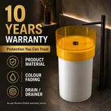 Novera Global Amber Freestanding Pedestal Wash Basin | 10-Years Warranty | Imported Resin & Solid Surface Floor Standing Designer Basin | Transparent Yellow Bawl | Drainer Included, 450 x 450 x 900 mm