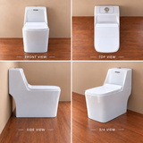 Novera Global One Piece Western Toilet | 6D Flushing System, S-Trap Floor Mount Ceramic  WC, 3L/6L Dual Flush | 15 Year Warranty | Soft Close Quick-Release Seat | Glossy White Finish Commode