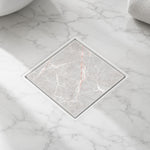 Novera Global Ceramic Square Tile Insert Floor Drain with Anti-Cockroach Trap Cup | Invisible Bathroom Drain Jali | 10-Year Warranty | Rust & Fade Proof Floor Waste Drain for Shower & Balcony (White)