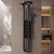 Novera Global Halo Shower Panel System –4-in-1 Waterfall Rainfall Overhead Shower, Thermostatic Mixer with Hot & Cold Dual Knob | 5-Year Warranty | SPA Body Jets, 3-Mode Handheld & Foot-Wash Outlet (Black)