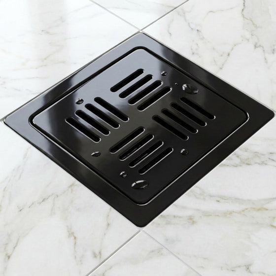 Novera Global Ceramic Square Slotted Floor Drain for Bathroom | Premium Drain Jali | 10-Year Warranty | Rust & Fade Proof Waste Water Drain Cover for Shower Area, Kitchen, Balcony & Wet Rooms (Black)