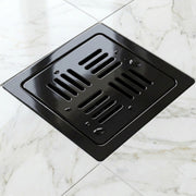 Novera Global Ceramic Square Slotted Floor Drain with Anti-Cockroach Trap Cup | Premium Drain Jali | 10-Year Warranty | Rust & Fade Proof Waste Water Drain Cover for Shower Area, Kitchen, Balcony & Wet Rooms (Black)