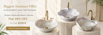 Novera Global wudu wash basin and glass pedestal basin collection — premium bath fixtures in India
