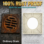 Novera Global Ceramic Square Tile Insert Floor | Invisible Bathroom Drain Jali | 10-Year Warranty | odor blocker drain | Rust & Fade Proof Floor Waste Drain for Shower, Kitchen & Balcony (Marble)