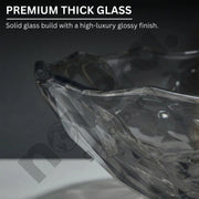 Clear glass product with text highlighting premium thick glass quality.