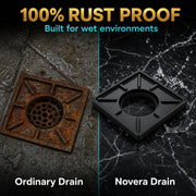 Novera Global Ceramic Square Tile Insert Floor | Invisible Bathroom Drain Jali | 10-Year Warranty | odor blocker drain | Rust & Fade Proof Floor Waste Drain for Shower, Kitchen & Balcony (Black)