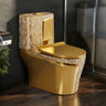 Novera Global Ivory Flora Gold One Piece Western Toilet | 300mm S-Trap | Soft-Close Gold Seat Cover | 5-Year Warranty | Floor Mounted Ceramic Commode with Dual Flush 3/6L | Wash Down Flushing | Water Saving
