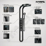 Hydroelectric Digital Temperature Display on NOVERA Halo Smart Shower Panel