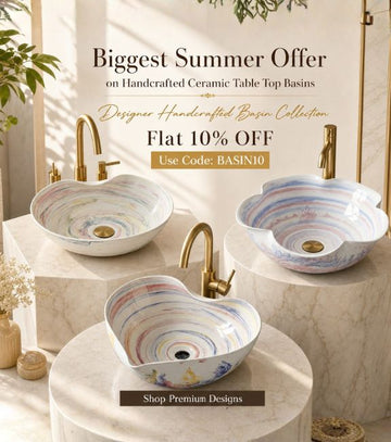 Novera Global wudu wash basin and glass pedestal basin collection — premium bath fixtures in India