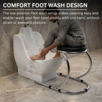 Wudu Basin with Chair – Premium Ceramic Ablution Basin with Foot Wash & Leg Wash | Long Tap, Anti-Clog Drain & Removable Stool | 5 Years Warranty