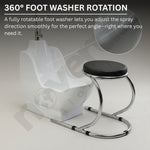 Wudu Basin with Chair – Premium Ceramic Ablution Basin with Foot Wash & Leg Wash | Long Tap, Anti-Clog Drain & Removable Stool | 5 Years Warranty
