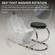Wudu Basin with Chair – Premium Ceramic Ablution Basin with Foot Wash & Leg Wash | Long Tap, Anti-Clog Drain & Removable Stool | 5 Years Warranty