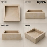 Square Handmade Ceramic Wash Basin Multi-Angle Product Display