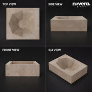 Novera Global Diamond Ceramic Tile Wash Basin – Matt Sand Beige