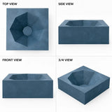 Square Handmade Ceramic Tile Basin Multi-Angle Product View