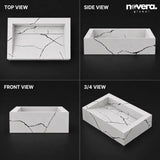 Designer White Black Marble Table Top Basin for Luxury Bathroom Countertops