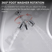 360-degree foot washer with water spray on a gray background
