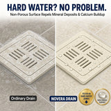 Novera Global Ceramic Square Slotted Floor Drain for Bathroom | Premium Drain Jali | 10-Year Warranty | Rust & Fade Proof Waste Water Drain Cover for Shower Area, Kitchen, Balcony & Wet Rooms (Marble)