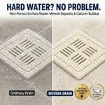 Novera Global Ceramic Square Slotted Floor Drain for Bathroom | Premium Drain Jali | 10-Year Warranty | Rust & Fade Proof Waste Water Drain Cover for Shower Area, Kitchen, Balcony & Wet Rooms (Marble)