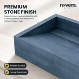 Novera Global Rectangular Ceramic Tile Wash Basin – Matt Steel Blue Novera Global