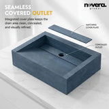 Novera Global Rectangular Ceramic Tile Wash Basin – Matt Steel Blue Novera Global
