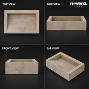Novera Global Rectangular Ceramic Tile Wash Basin – Matt Sand Beige