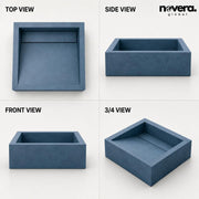 Novera Global Square Ceramic Tile Wash Basin – Matt Steel Blue