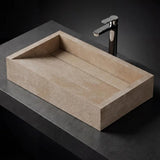 NOVERA Fossil Sand Beige Ceramic Vessel Sink for Luxury Bathroom Vanity