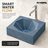 Steel Blue Countertop Wash Basin with Smooth Water Drain System