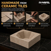 Novera Global Diamond Ceramic Tile Wash Basin – Matt Sand Beige