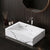 Novera Global Rectangular Ceramic Tile Wash Basin – Glossy White Black Marble