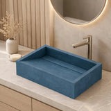 Novera Global Rectangular Ceramic Tile Wash Basin – Matt Steel Blue Novera Global