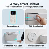 Novera Global Smart Wall Hung Toilet | 4-Way Smart Control Western Commode, Remote & Side Knob Control, Wireless Pad | 5 Year Warranty | Auto Lid, Foot Sensor, Heated Seat, Bidet Wash, Digital Display Novera Global