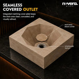 Luxury Square Ceramic Table Top Basin with Stone Texture and Designer Finish