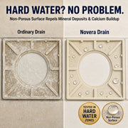 Novera Global Ceramic Square Tile Insert Floor | Invisible Bathroom Drain Jali | 10-Year Warranty | odor blocker drain | Rust & Fade Proof Floor Waste Drain for Shower, Kitchen & Balcony (Marble)