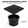 Novera Global Ceramic Square Slotted Floor Drain with Anti-Cockroach Trap Cup | Premium Drain Jali | 10-Year Warranty | Rust & Fade Proof Waste Water Drain Cover for Shower Area, Kitchen, Balcony & Wet Rooms (Black)