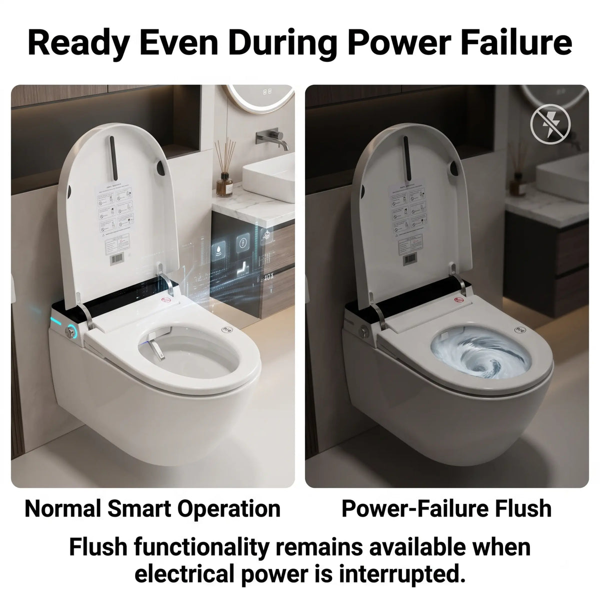 Novera Global Smart Wall Hung Toilet | 4-Way Smart Control Western Commode, Remote & Side Knob Control, Wireless Pad | 5 Year Warranty | Auto Lid, Foot Sensor, Heated Seat, Bidet Wash, Digital Display Novera Global