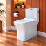Novera Global One Piece Western Toilet | Floor Mounted Ceramic Commode with 3L/6L Dual Flush | 15-Years Warranty | Soft Close Quick Release Seat | Glossy White Finish | 655 x 360 x 720 mm
