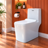 Novera Global One Piece Western Toilet | 6D Jet Flushing System, 3L/6L Dual Flush, S-Trap Floor Mount Ceramic WC with Soft-Close Quick-Release Seat | 15-Year Warranty | Glossy White Finish